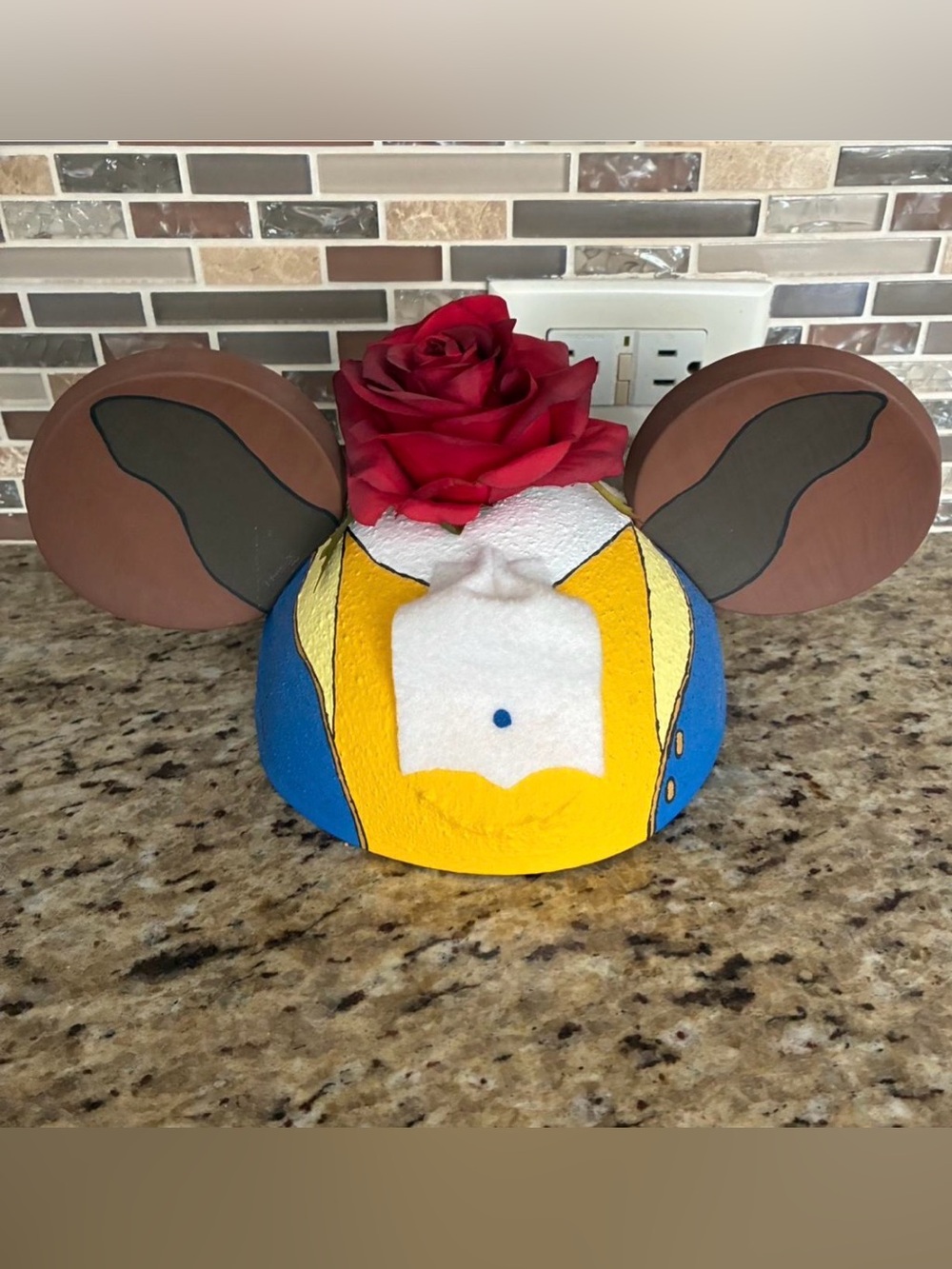 Custom hand painted Beast (Beauty and the Beast) mouse ear hat